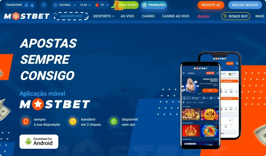 Aplicação móvel Mostbet para Android